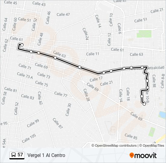 57 bus Line Map