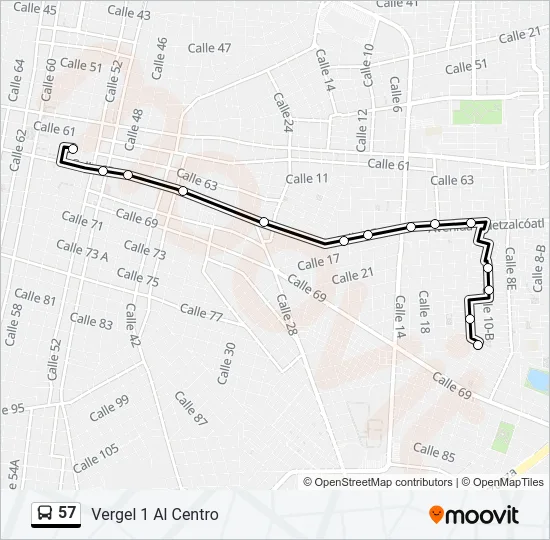 57 Bus Line Map