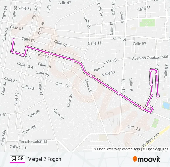 58 Bus Line Map
