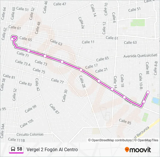 58 Bus Line Map