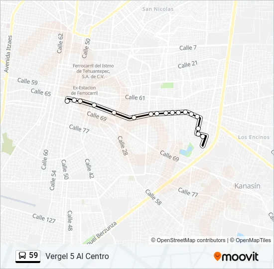 59 Bus Line Map