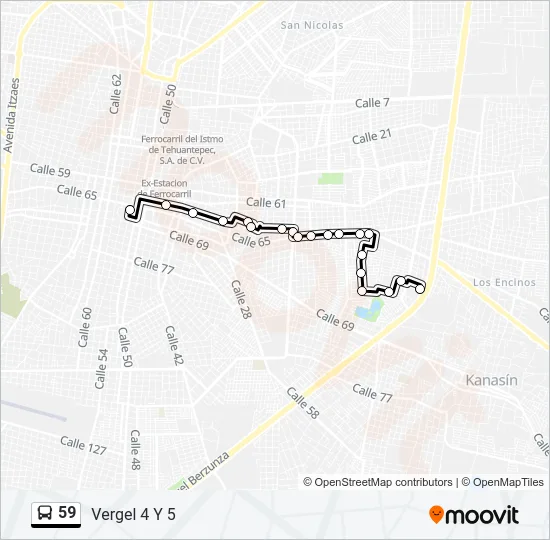 59 Bus Line Map