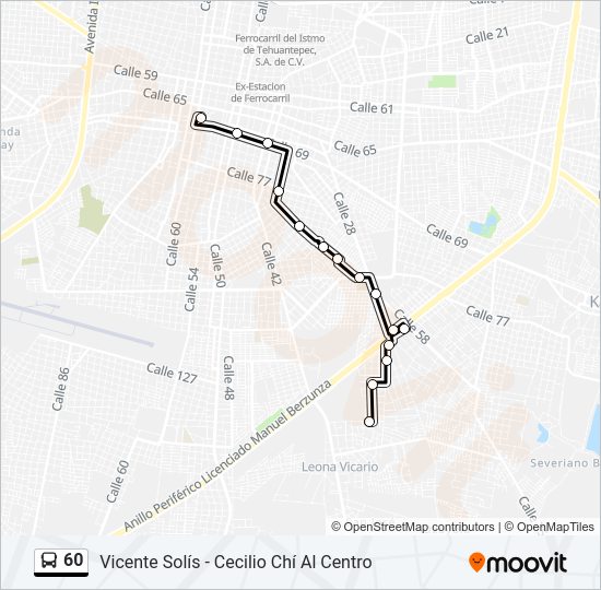 Mapa de 60 de autobús