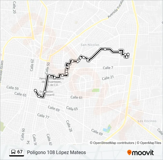 67 Bus Line Map