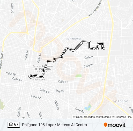 67 Bus Line Map
