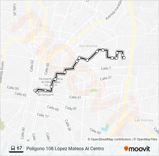 67 Bus Line Map