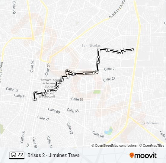72 Bus Line Map