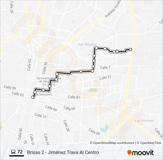 72 Bus Line Map
