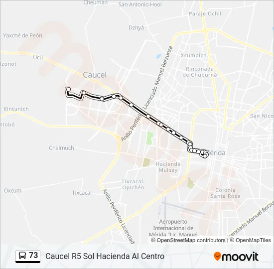73 Bus Line Map