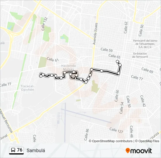 76 Bus Line Map