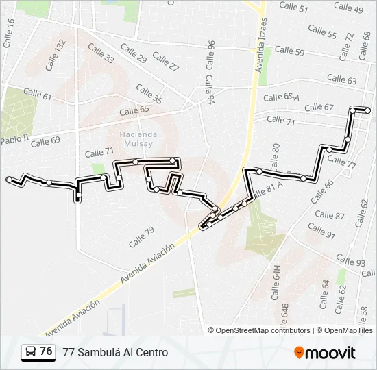 76 Bus Line Map