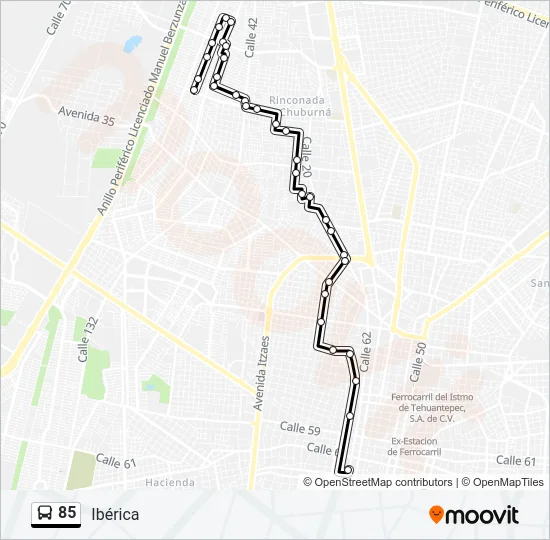 85 Bus Line Map