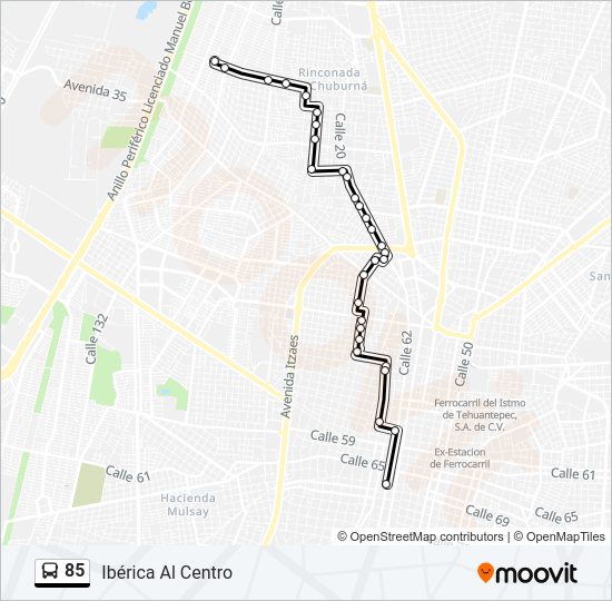 85 Bus Line Map