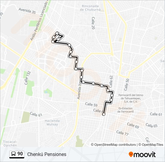 90 bus Line Map