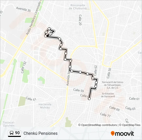90 Bus Line Map