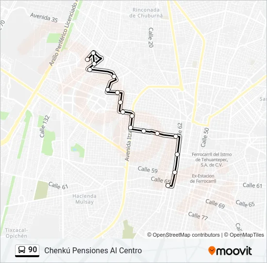 90 Bus Line Map