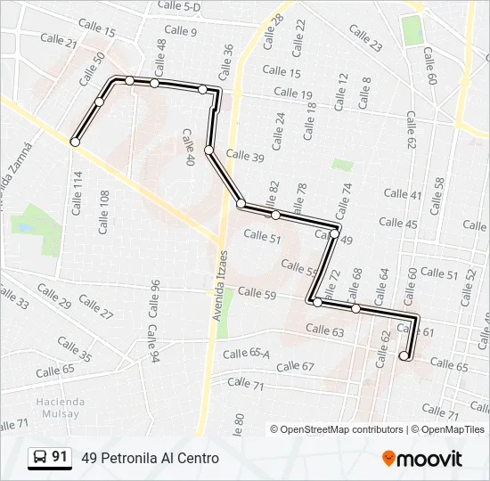 91 Bus Line Map