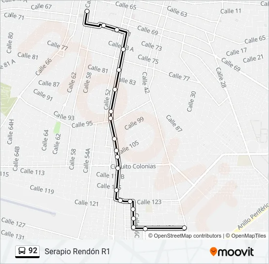 92 Bus Line Map