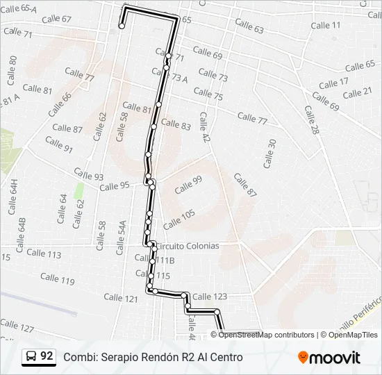 92 Bus Line Map
