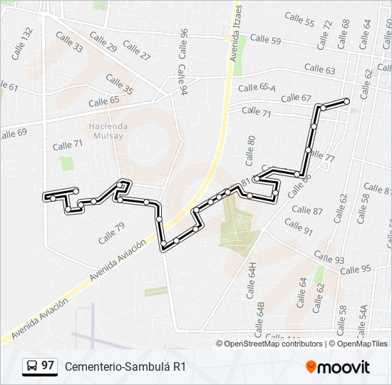 Mapa de 97 de autobús