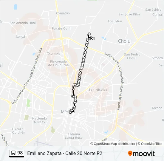 98 Bus Line Map