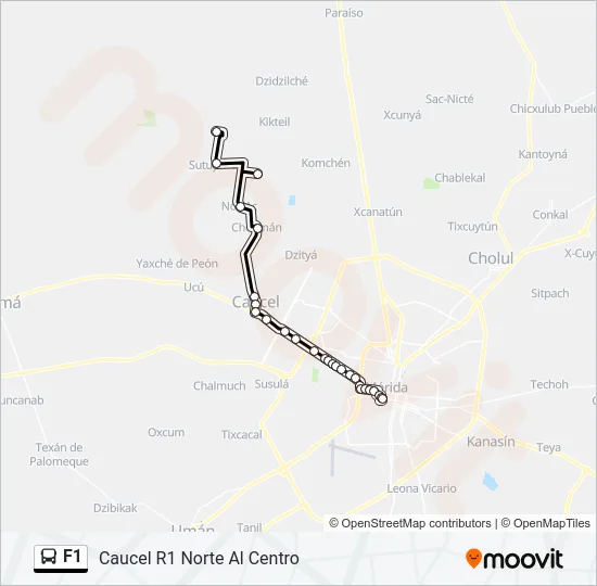 F1 Bus Line Map