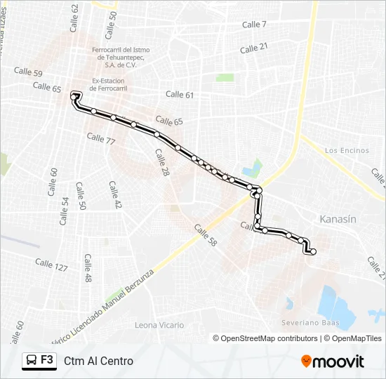 Mapa de F3 de autobús
