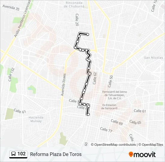 102 Bus Line Map