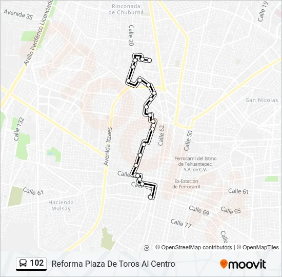 102 Bus Line Map