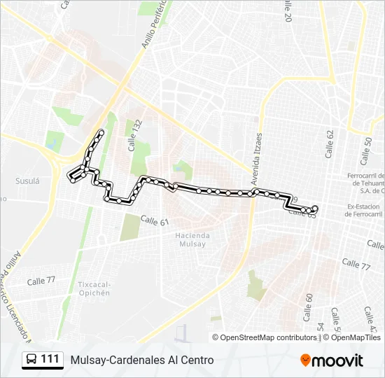 111 Bus Line Map