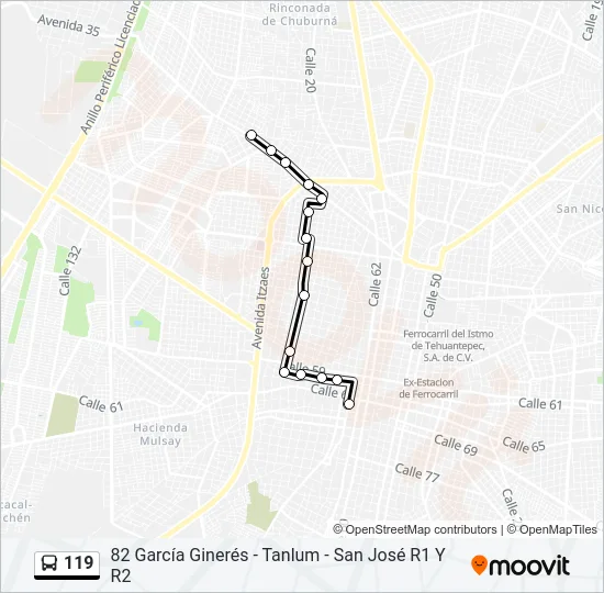 119 Bus Line Map