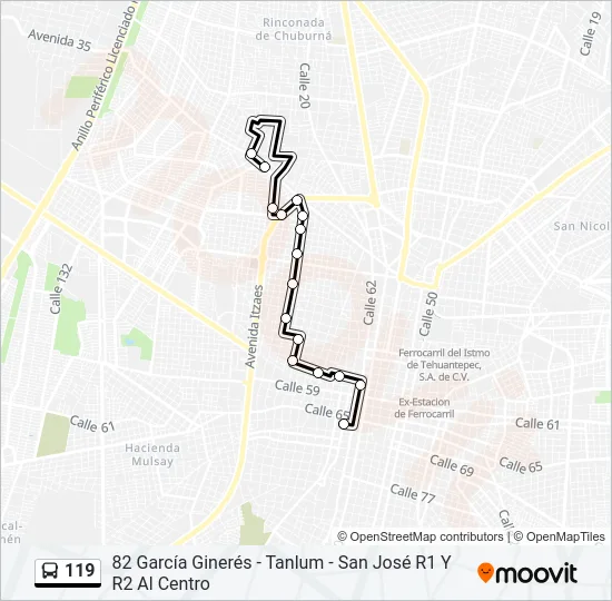 119 Bus Line Map