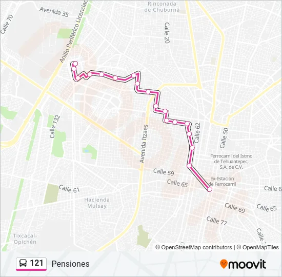 121 Bus Line Map