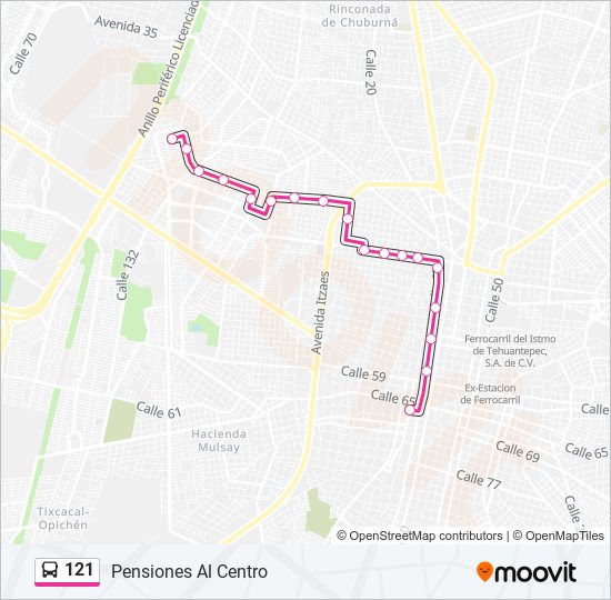 121 bus Line Map