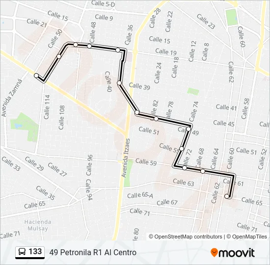 133 Bus Line Map