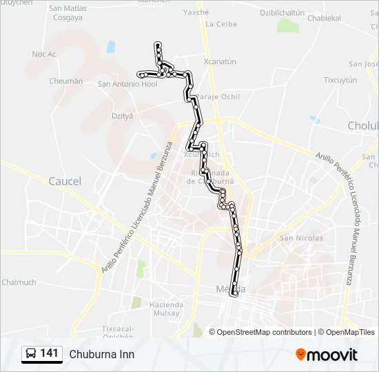 141 Bus Line Map