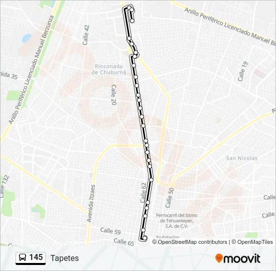 145 Bus Line Map