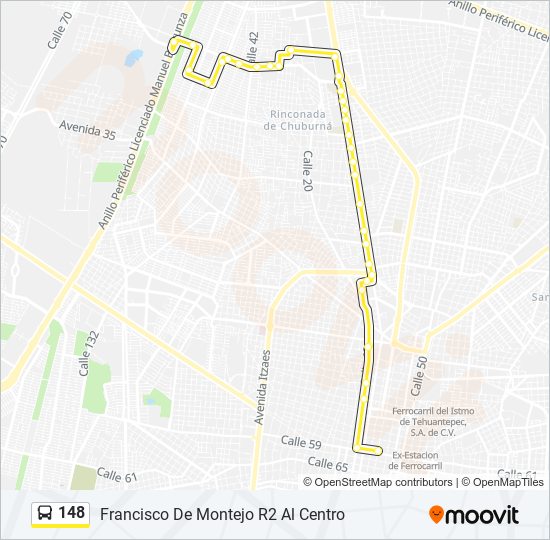 Mapa de 148 de autobús