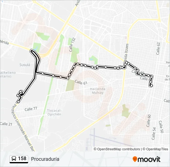 158 Bus Line Map
