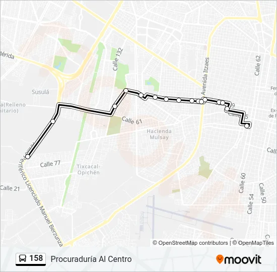 158 Bus Line Map