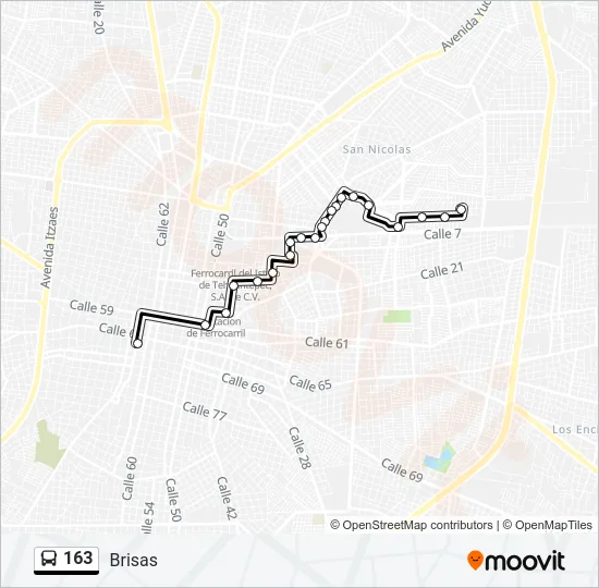 163 Bus Line Map
