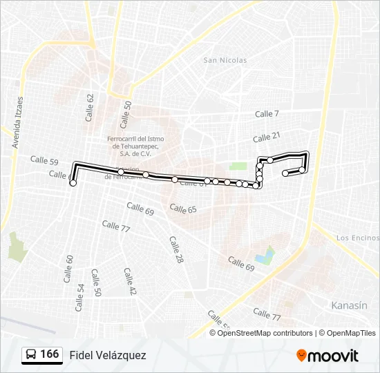 166 Bus Line Map