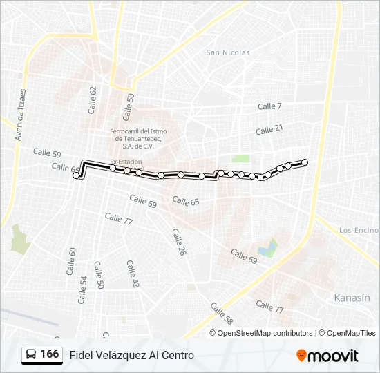 166 Bus Line Map