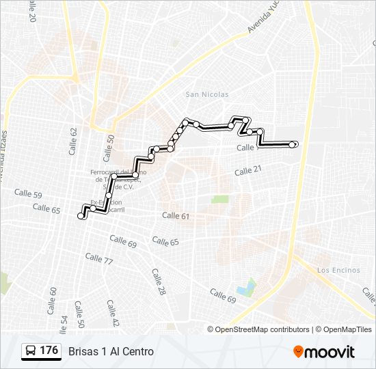 Mapa de 176 de autobús