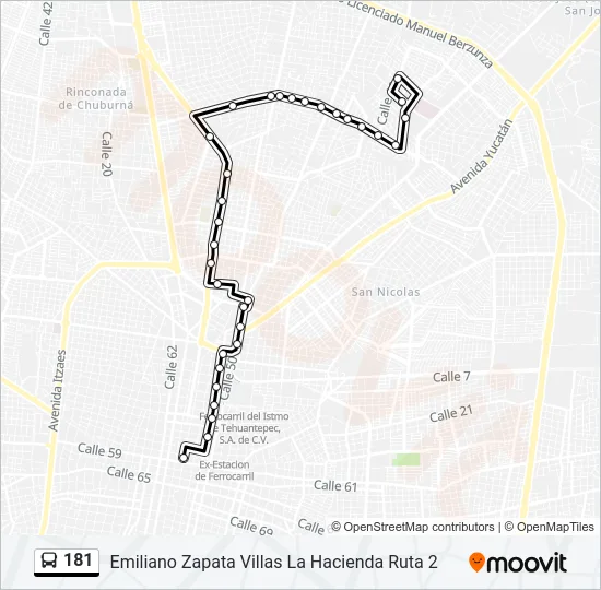 181 Bus Line Map