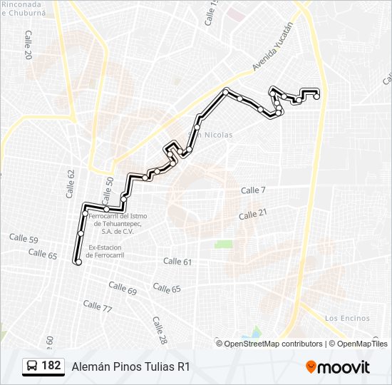 182 Bus Line Map