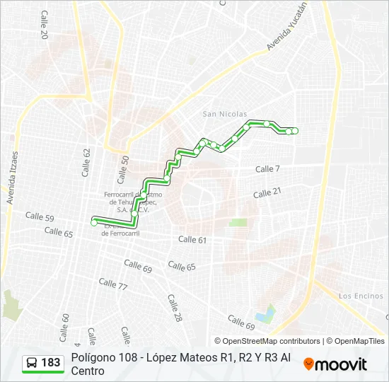 183 Bus Line Map