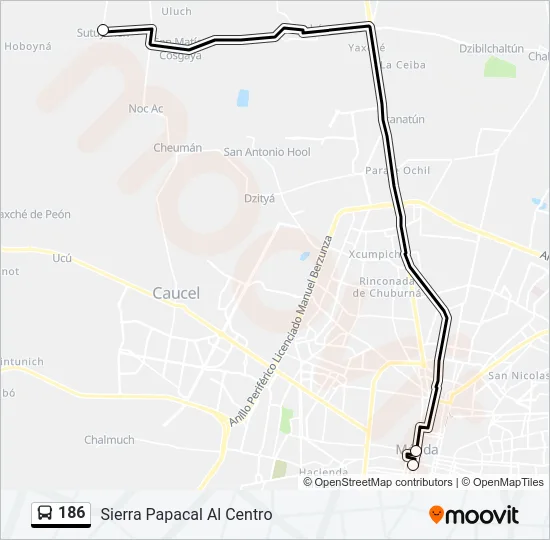 186 Bus Line Map