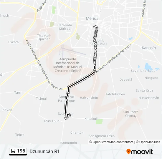 195 Bus Line Map