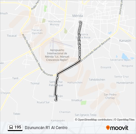 Mapa de 195 de autobús